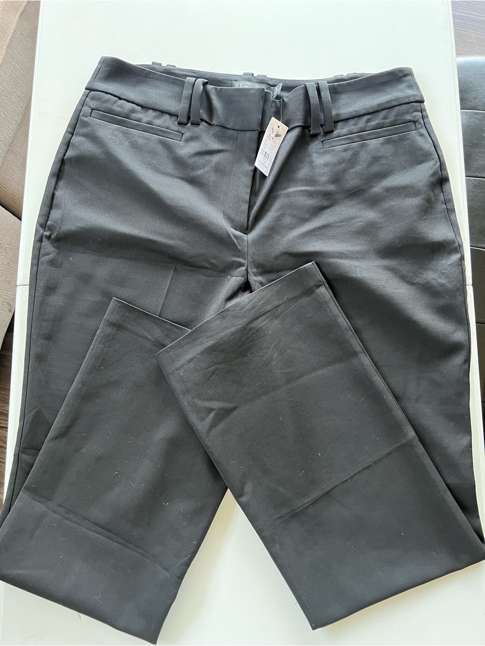 New York & Company Black High-Rise Straight Leg Pants